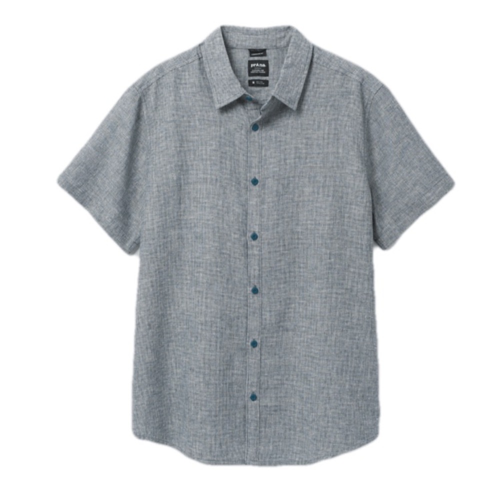 Prana Gray Casual Button Down Short Sleeve